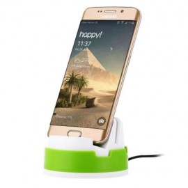 360 DEGREE ROTATING MICRO USB PORTABLE STAND CHARGING DESKTOP DOCK STATION HOLDER (WHITE A