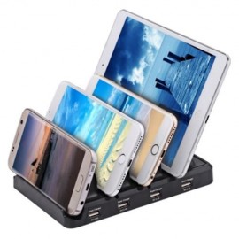 CREATIVE MULTIFUNCTIONAL 48W 4-PORT USB 9.6A OUTPUT CHARGING STAND STATION (BLACK)