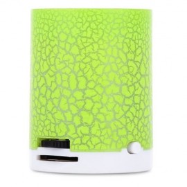 PORTABLE FLASH LED LIGHT CRACK PATTERN SUPPORT TF CARD MP3 MUSIC PLAYER WITH SPEAKER (GREE