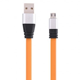 MICRO USB ALUMINUM ALLOY NOODLE TRANSFER DATA SYNCHRONIZATION CHARGING CORD 1M (ORANGE)