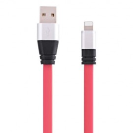 8 PIN ALUMINUM ALLOY NOODLE TRANSFER DATA SYNCHRONIZATION CHARGING CORD 1M (WATERMELON RED