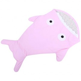 WARM WINTER SWEET CARTOON SHARK BABIES SLEEP BAG THICK INFANT BLANKET (PINK)