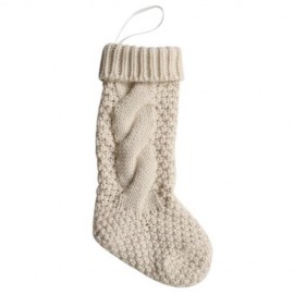 CUTE PURE COLOR LADIES KNITTED CHRISTMAS KNEE SOCKS (WHITE)