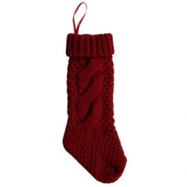 CUTE PURE COLOR LADIES KNITTED CHRISTMAS KNEE SOCKS (RED)