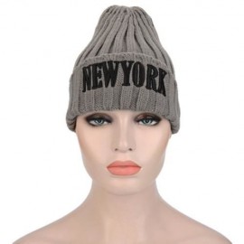 STYLISH LETTER PRINT SOLID COLOR LADIES KNITTED HAT (LIGHT KHAKI)