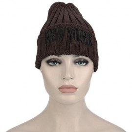 STYLISH LETTER PRINT SOLID COLOR LADIES KNITTED HAT (LIGHT COFFEE)
