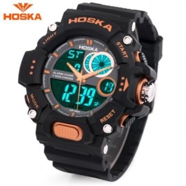 HOSKA HD031B CHILDREN DUAL MOVT WATCH DATE DAY DISPLAY ALARM CHRONOGRAPH WRISTWATCH (BLACK