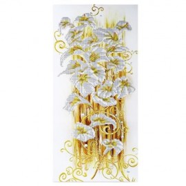 30 X 56CM 5D GOLDEN LILY DRILLED NEEDLEWORK DIY DIAMOND PAINTING CROSS STITCH WALL STICKER