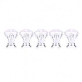 5PCS TRANSPARENT ACRYLIC DOOR DRAWER CABINET WARDROBE HANDLE KNOB WITH SCREW (TRANSPARENT)