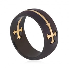 STYLISH UNISEX DETACHABLE COMBINATION CROSS EMBELLISHMENT RING (BLACK)