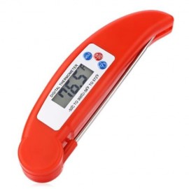 TS - 90 SUPER FAST FOLDABLE DIGITAL FOOD BBQ BARBECUE MEAT THERMOMETER COOKING TOOL (RED)