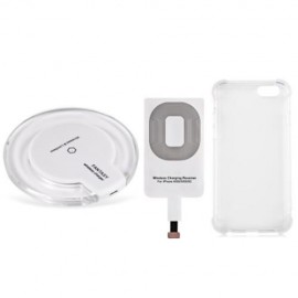 CRYSTAL CLEAR QI WIRELESS CHARGER   CHARGING RECEIVER   TRANSPARENT BACK COVER FOR IPHONE 