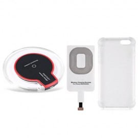 CRYSTAL CLEAR QI WIRELESS CHARGER   CHARGING RECEIVER   TRANSPARENT BACK COVER FOR IPHONE 