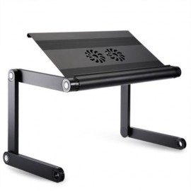 OMAX A8 ADJUSTABLE HEIGHT LAPTOP DESK NOTEBOOK TABLE WITH COOLING FANS (BLACK)