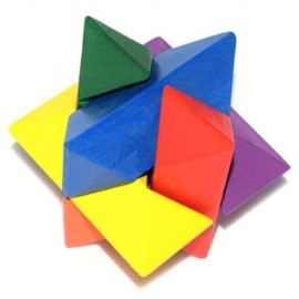 CLASSIC WATER CHESTNUT STYLE PUZZLE EDUCATIONAL WOODEN INTERLOCK TOY BIRTHDAY GIFT (COLORM