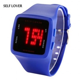 SELF LOVER HZ492 UNISEX LED DIGITAL WATCH SILICONE STRAP DATE DISPLAY WATER RESISTANCE WRI