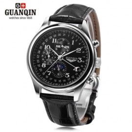 GUANQIN GQ20022 MALE AUTO MECHANICAL WATCH MOON PHASE CALENDAR 24 HOURS SYSTEM MEN WRISTWA