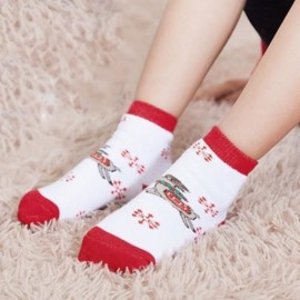 SOFT CHRISTMAS GIFT CHILD UNISEX CARTOON PRINT TERRY THICKENING TOWEL SOCKS (WHITE)