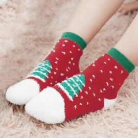 SOFT CHRISTMAS GIFT CHILD UNISEX CARTOON PRINT TERRY THICKENING TOWEL SOCKS (GREEN)