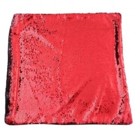 40 X 40CM FASHION DIY TWO TONE GLITTER SEQUINS THROW PILLOW DECORATIVE CUSHION COVER (RED)