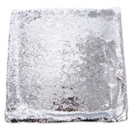 40 X 40CM FASHION DIY TWO TONE GLITTER SEQUINS THROW PILLOW DECORATIVE CUSHION COVER (SILV