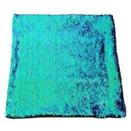 40 X 40CM FASHION DIY TWO TONE GLITTER SEQUINS THROW PILLOW DECORATIVE CUSHION COVER (BLUE