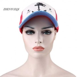 ZHENYUEQI CASUAL PATTERN PRINT UNISEX COLOR BLOCK CAP (LAKE BLUE)