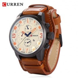 CURREN 8225 CASUAL DECORATIVE SUB-DIAL MALE QUARTZ WATCH (SWEET ORANGE)