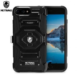 METRANS THREE-PIECE CASE ANTI-KNOCKING ANTI-FALLING PC SHELL COVER FOR IPHONE 7 PLUS (BLAC