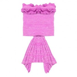 CHARMING GIRL CHILD MERMAID KNITTING AIR CONDITIONING SOFA SLEEPING BLANKET (ROSE MADDER)