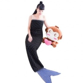 CHARMING MERMAID SHAPE GEOMETRIC DESIGN SMALL POCKET PATTERN BLANKET (KHAKI)