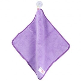 PURE COLOR KITCHEN HANGING CLOTH SOFT DISHCLOTH HAND TOWEL WITH SUCTION CUP (PURPLE)