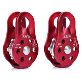 2PCS OUTDOOR SINGLE FIXED PULLEY MOUNTAINEERING ROPE CLIMBING RAPPELLING SURVIVAL EQUIPMEN