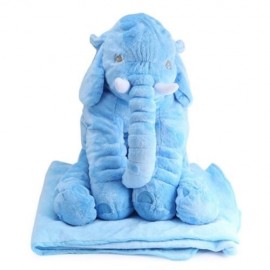 STUFFED CUTE SIMULATION GIANT ELEPHANT PLUSH DOLL TOY PILLOW WITH BLANKET BIRTHDAY CHRISTM