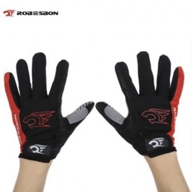 ROBESBON PAIRED UNISEX SPORT MOTOCROSS CYCLING FULL FINGER GLOVES (RED)