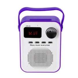 CR - X3 FM RADIO WIRELESS BLUETOOTH SPEAKER WITH TF CARD SLOT AUX INPUT USB PORT (PURPLE)