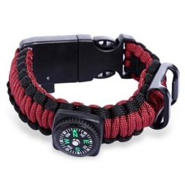 OUTDOOR MULTIFUNCTIONAL EMERGENCY SURVIVAL PARACHUTE BRACELET WITH COMPASS WHISTLE BLADE (