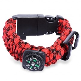 OUTDOOR MULTIFUNCTIONAL EMERGENCY SURVIVAL PARACHUTE BRACELET WITH COMPASS WHISTLE BLADE (