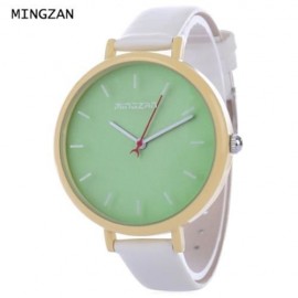 MINGZAN 6207 WOMEN QUARTZ WATCH STEREO SCALES LEATHER BAND FEMALE WRISTWATCH (CRYSTAL GREE