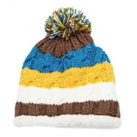 CASUAL WINTER COLOR BLOCK VENONAT DESIGN GIRLS WARM INSIDE KNITTED HAT (HAWKSBILL)