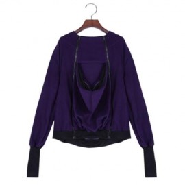CASUAL MATERNITY KANGAROO MULTI FUNCTIONAL HOODIE WITH BABIES CARRIER FOR WOMEN (PURPLE)