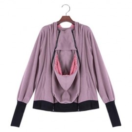 CASUAL MATERNITY KANGAROO MULTI FUNCTIONAL HOODIE WITH BABIES CARRIER FOR WOMEN (RED AND P