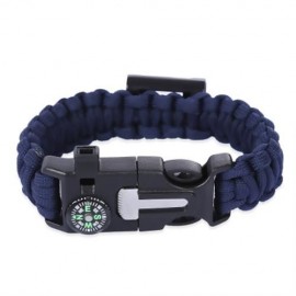 OUTDOOR ADVENTURE COMPASS WHISTLE EMERGENCY SURVIVAL MULTIFUNCTIONAL PARACORD BRACELET (PU