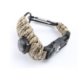 OUTDOOR MULTIFUNCTIONAL PARACORD COMPASS BRACELET SET WITH WHISTLE THERMOMETER FISHING TOO