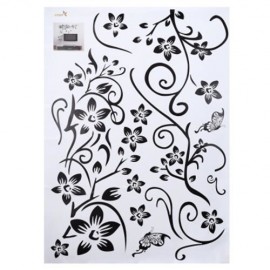 FASHIONABLE FLOWER PATTERN REMOVABLE WALL WINDOW DECAL STICKER FILM WALLPAPER DECORATION (