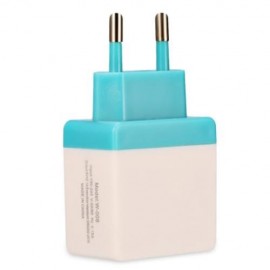 UNIVERSAL DUAL USB OUTPUT HOME WALL POWER SUPPLY ADAPTER CHARGER (BLUE)