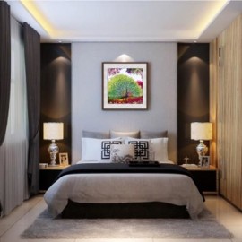 40 X 40CM 5D PEACOCK SPREADING TAIL DRILLED NEEDLEWORK DIY DIAMOND PAINTING CROSS STITCH W