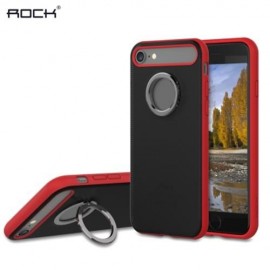 ROCK M2 MAGNETIC RING KICKSTAND PHONE CASE PROTECTIVE BACK COVER FOR IPHONE 7 (RED)