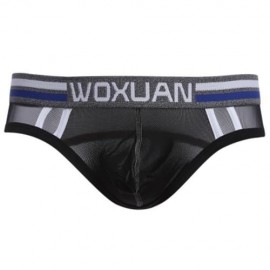 SEXY ULTRALIGHT MESH DESIGN MALE EXPOSED BUTTOCKS BRIEFS (BLACK)