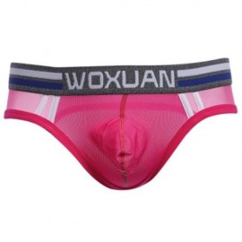 SEXY ULTRALIGHT MESH DESIGN MALE EXPOSED BUTTOCKS BRIEFS (PLUM)